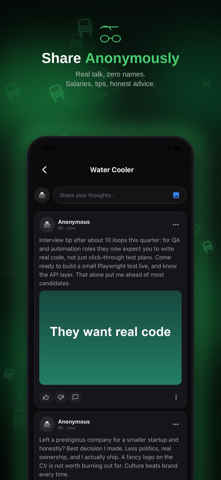 Find Your Chair — Water Cooler