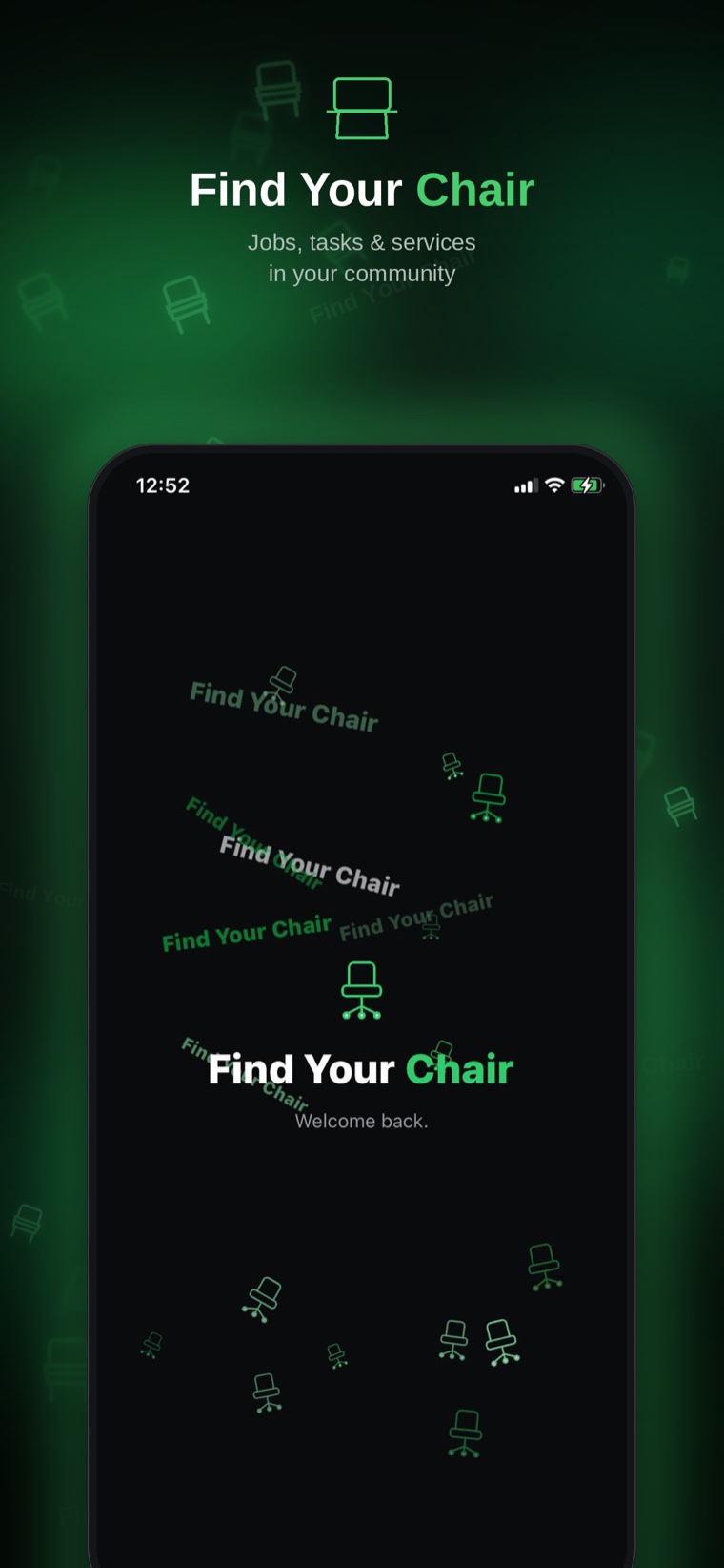 Find Your Chair app — welcome